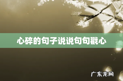 心碎的句子说说句句戳心