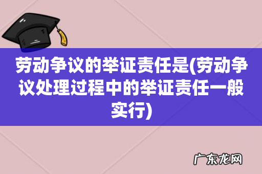 劳动争议处理过程中的举证责任一般实行 劳动争议的举证责任是