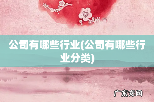 公司有哪些行业分类 公司有哪些行业