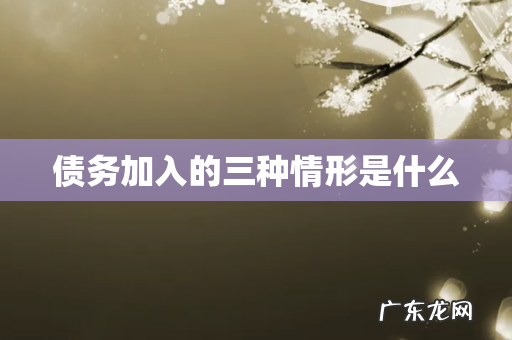 债务加入的三种情形是什么
