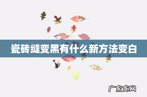 瓷砖缝变黑有什么新方法变白