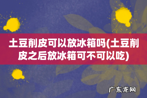 土豆削皮之后放冰箱可不可以吃 土豆削皮可以放冰箱吗