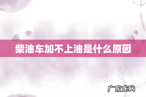 柴油车加不上油是什么原因