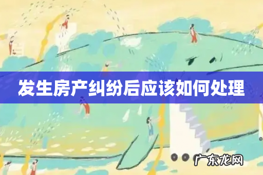 发生房产纠纷后应该如何处理