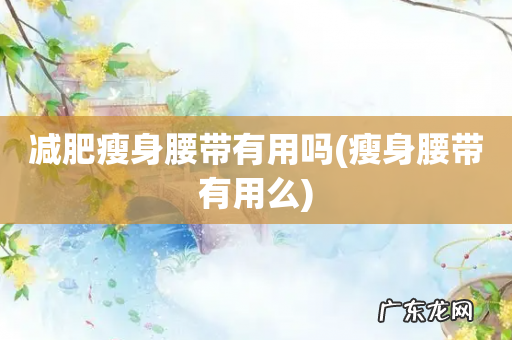 瘦身腰带有用么 减肥瘦身腰带有用吗