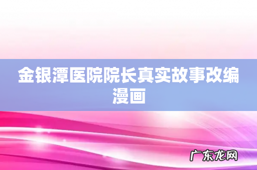 金银潭医院院长真实故事改编漫画
