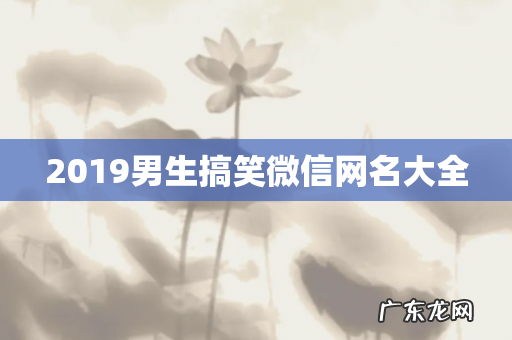 2019男生搞笑微信网名大全