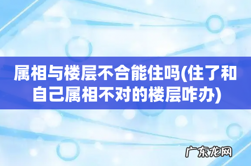 住了和自己属相不对的楼层咋办 属相与楼层不合能住吗