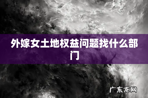 外嫁女土地权益问题找什么部门
