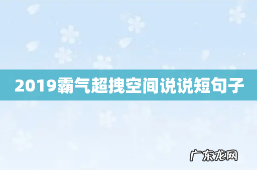2019霸气超拽空间说说短句子