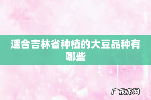 适合吉林省种植的大豆品种有哪些