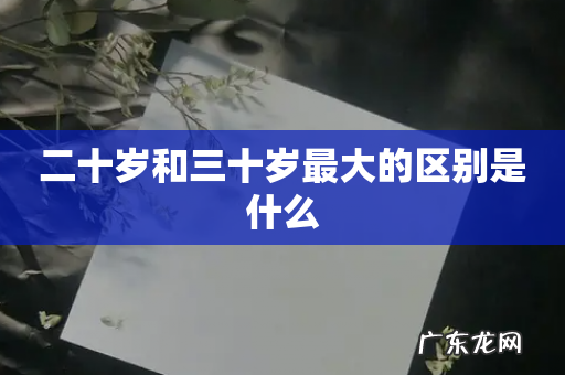 二十岁和三十岁最大的区别是什么