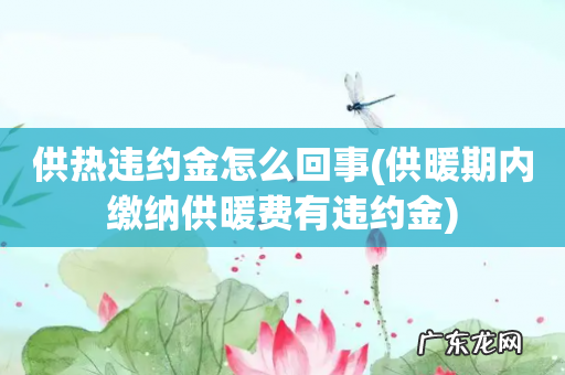 供暖期内缴纳供暖费有违约金 供热违约金怎么回事