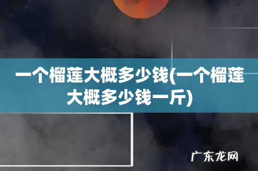 一个榴莲大概多少钱一斤 一个榴莲大概多少钱