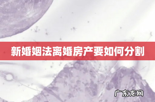 新婚姻法离婚房产要如何分割