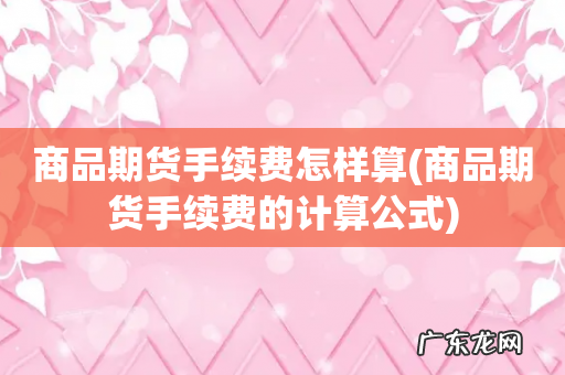 商品期货手续费的计算公式 商品期货手续费怎样算