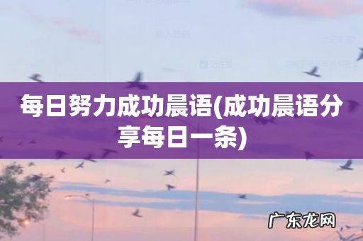 成功晨语分享每日一条 每日努力成功晨语