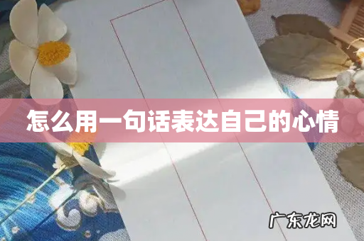 怎么用一句话表达自己的心情