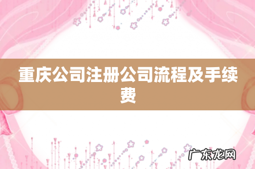 重庆公司注册公司流程及手续费
