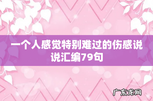 一个人感觉特别难过的伤感说说汇编79句