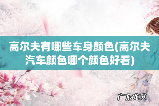 高尔夫汽车颜色哪个颜色好看 高尔夫有哪些车身颜色