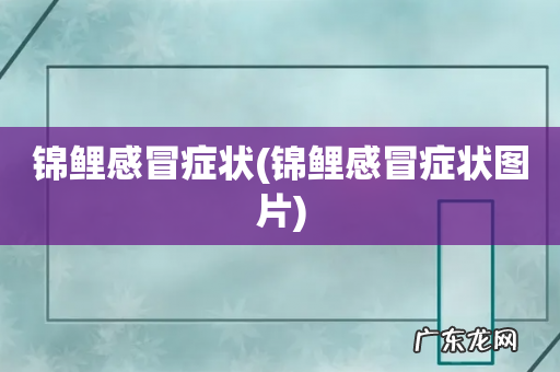 锦鲤感冒症状图片 锦鲤感冒症状