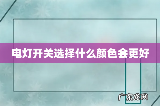 电灯开关选择什么颜色会更好