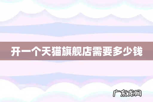 开一个天猫旗舰店需要多少钱