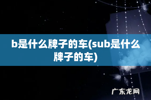 sub是什么牌子的车 b是什么牌子的车
