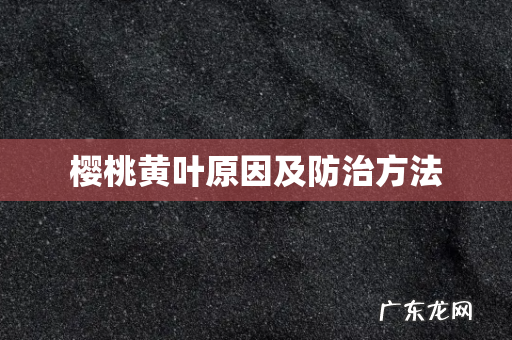 樱桃黄叶原因及防治方法