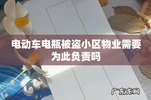 电动车电瓶被盗小区物业需要为此负责吗