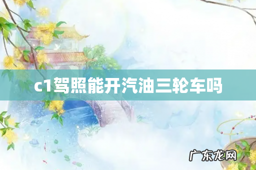 c1驾照能开汽油三轮车吗