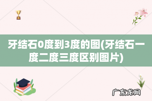 牙结石一度二度三度区别图片 牙结石0度到3度的图