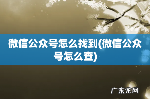 微信公众号怎么查 微信公众号怎么找到