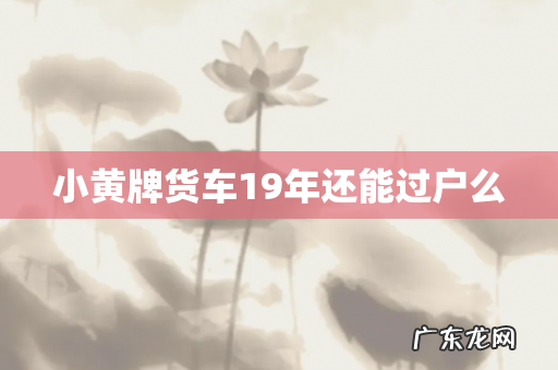 小黄牌货车19年还能过户么