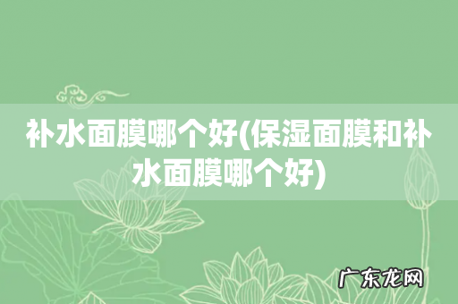 保湿面膜和补水面膜哪个好 补水面膜哪个好