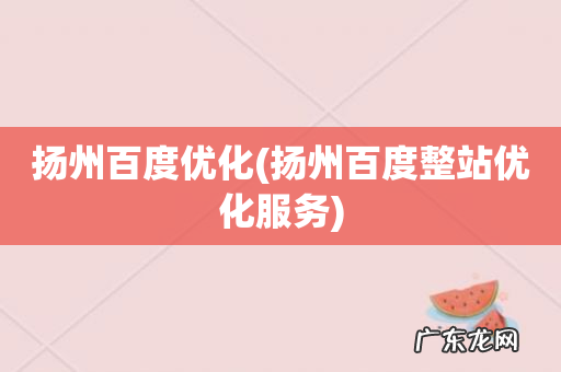 扬州百度整站优化服务 扬州百度优化