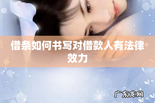 借条如何书写对借款人有法律效力
