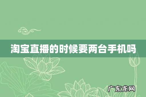 淘宝直播的时候要两台手机吗