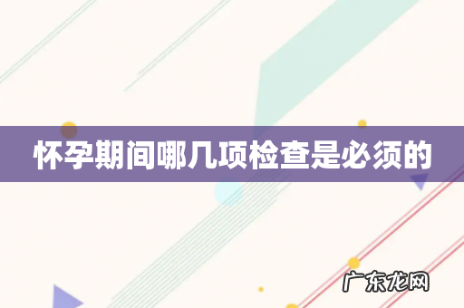 怀孕期间哪几项检查是必须的