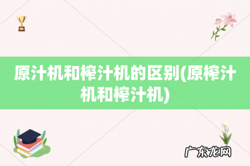 原榨汁机和榨汁机 原汁机和榨汁机的区别