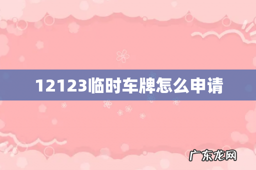 12123临时车牌怎么申请