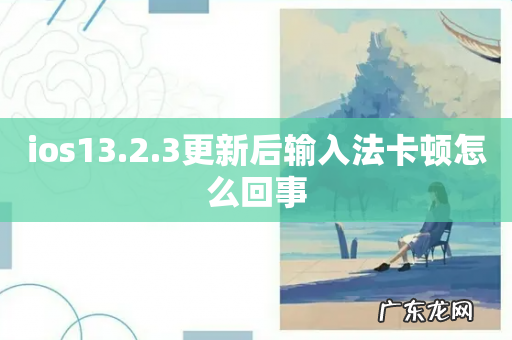 ios13.2.3更新后输入法卡顿怎么回事