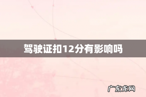 驾驶证扣12分有影响吗