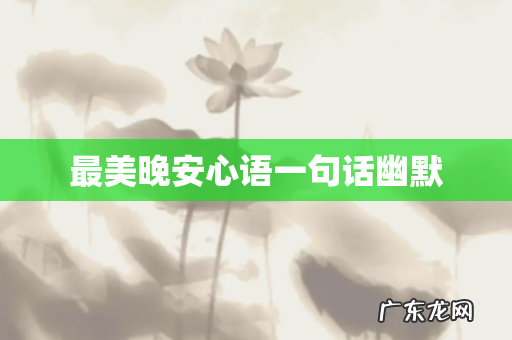 最美晚安心语一句话幽默