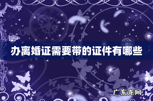 办离婚证需要带的证件有哪些