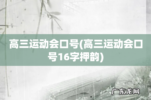 高三运动会口号16字押韵 高三运动会口号