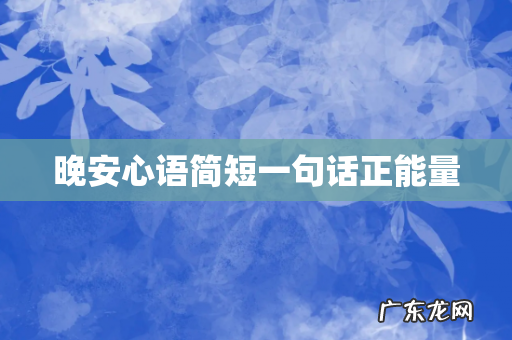 晚安心语简短一句话正能量
