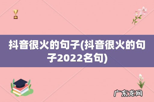 抖音很火的句子2022名句 抖音很火的句子