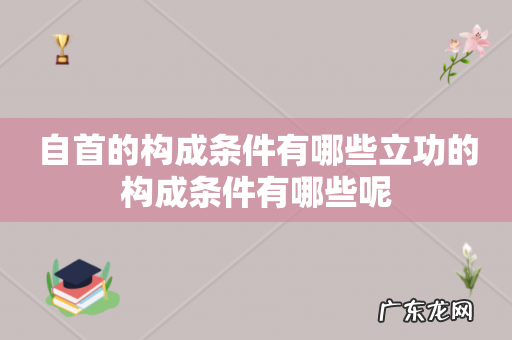 自首的构成条件有哪些立功的构成条件有哪些呢